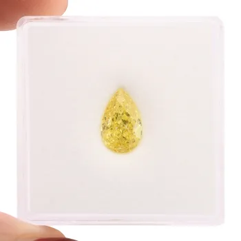 1.01 Carat Fancy Vivid Yellow Pear Diamond VS2 GIA
