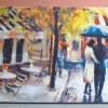 Stroll Under the Blue Umbrella – Original Artwork