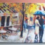 Stroll Under the Blue Umbrella – Original Artwork