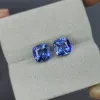 Pair of Intense Blue sapphires in cushion cut 5.59 carats