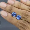 Pair of Intense Blue sapphires in cushion cut 5.59 carats