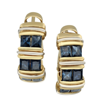 Cartier White Gold and Sapphire Apollonia Hoop Earclips Cartier White Gold and Sapphire Apollonia Hoop Earclips