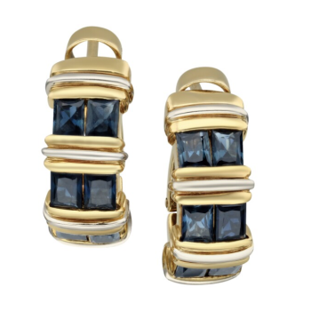 Cartier White Gold and Sapphire Apollonia Hoop Earclips