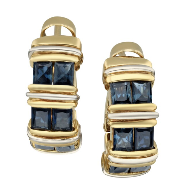 Cartier White Gold and Sapphire Apollonia Hoop Earclips