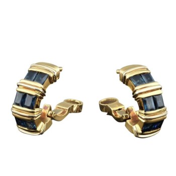 Cartier White Gold and Sapphire Apollonia Hoop Earclips