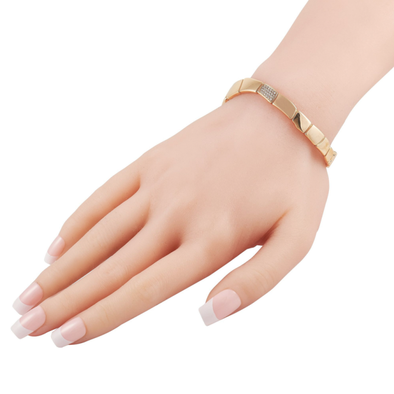 Hermes Herms Niloticus 18K Rose Gold Diamond Bracelet