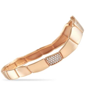 Hermes Herms Niloticus 18K Rose Gold Diamond Bracelet