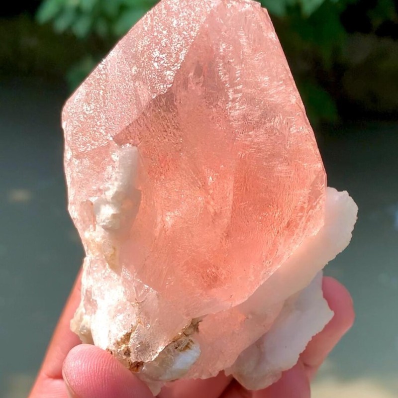 Exquisite Hot Pink Morganite on Albite - 426 gram
